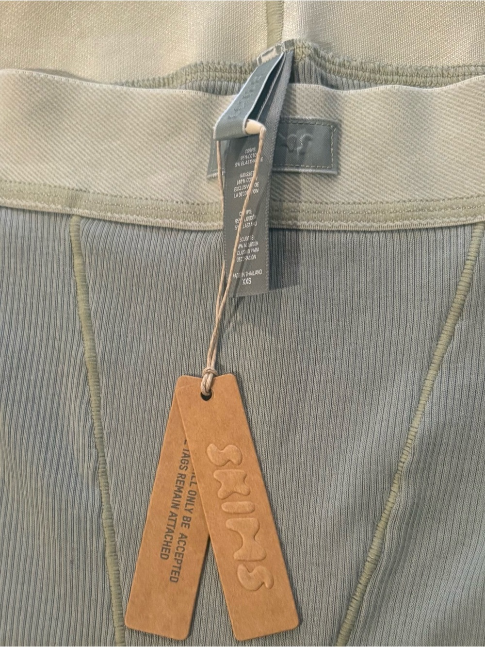Skims Cotton Ribbed Boxer Shorts - Picture 4 of 5